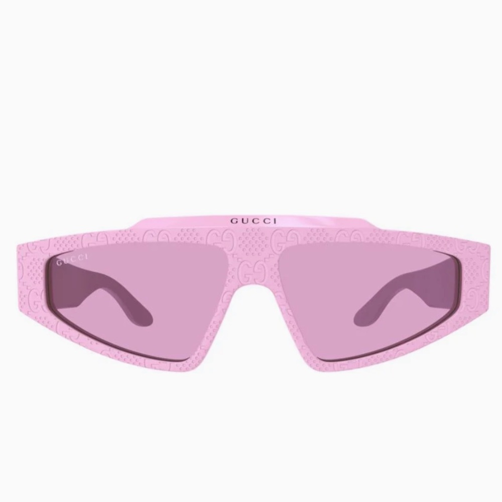 Gucci Pink Supreme Rectangle-Frame Sunglasses - image 1